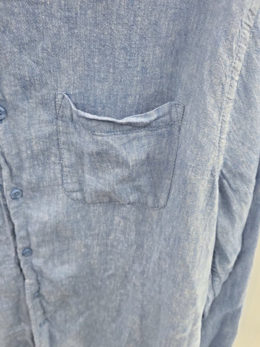 Magashoni Man Blue Linen/Viscose Button Down Long Sleeved Shirt Size XL - Picture 6 of 12